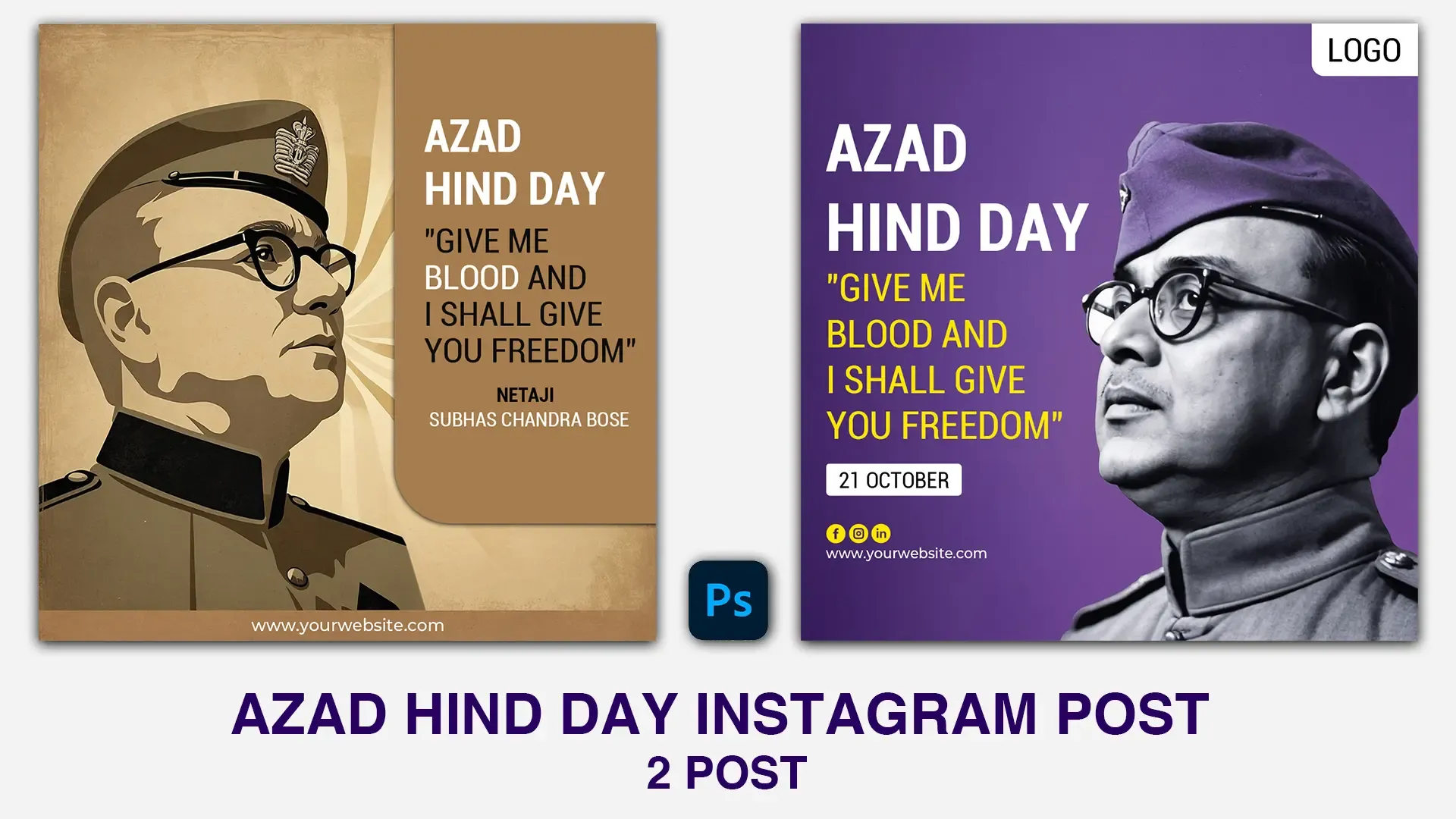 Iconic Leader Netaji Subhas Chandra Bose Azad Hind Day Instagram Post